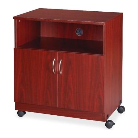 Lorell Lorell Mobile Machine Stand with Shelf, 28" x 19-3/4" x 30-1/2", Mahogany 60268